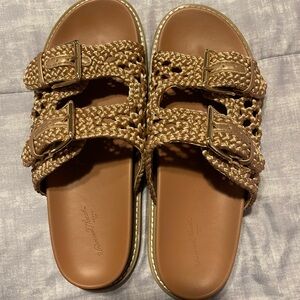 Women’s Kylie Crochet Footbed Sandals - Universal Thread - Tan 9.5